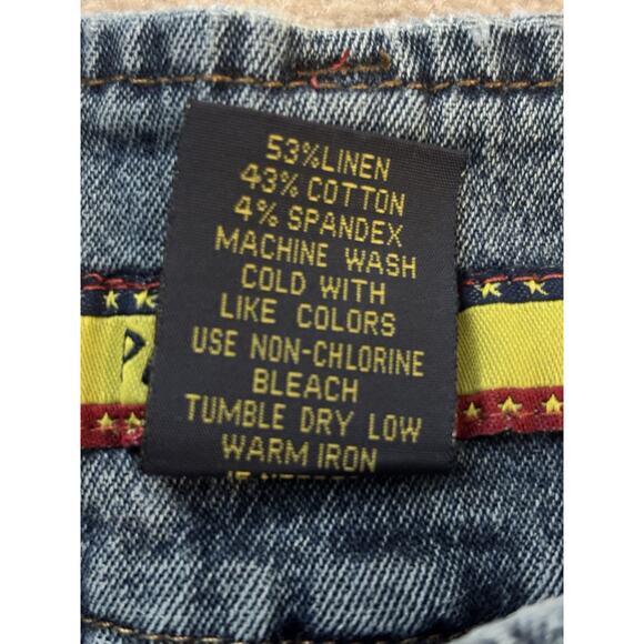 Vintage Paris Angel Linen Blend Stretch Low Rise Jeans Size 7/8 - Picture 3 of 6
